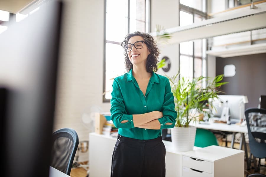 RISE Partnership staff member in the office